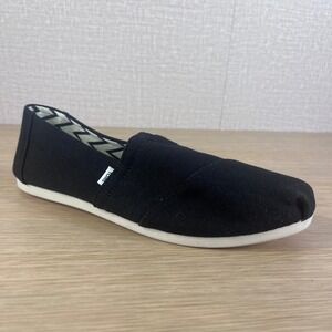 TOMS Womens Alpargata Black Recycled Cotton Canvas Slip On Shoes 10017732 Size 9
